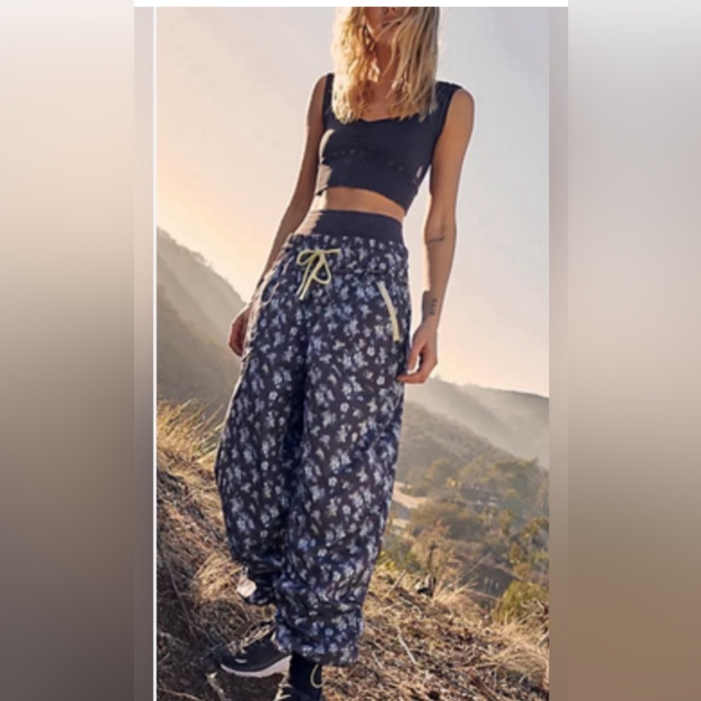 NWOT Free People Movement Break My Heart Pants Blue lined/no longer available